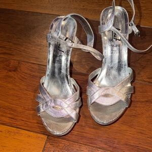 Janet Metallic Silver Heels